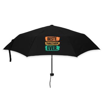 Hochzeit Junggesellenabschied Trauzeugin - Regenschirm (klein) - Schwarz - Vorne