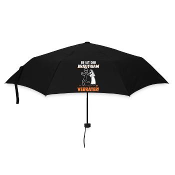 Bräutigam Hochzeit Heiraten Junggesellenabschied - Regenschirm (klein) - Schwarz - Vorne