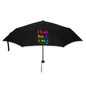 Ich bringe Kindern bei, Naturwissenschaften zu lesen, Lehrer lesen - Regenschirm (klein) - Schwarz - Vorne