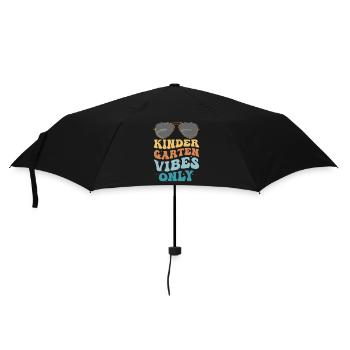 Kindergarten-Vibes nur Back to School Vintage - Regenschirm (klein) - Schwarz - Vorne