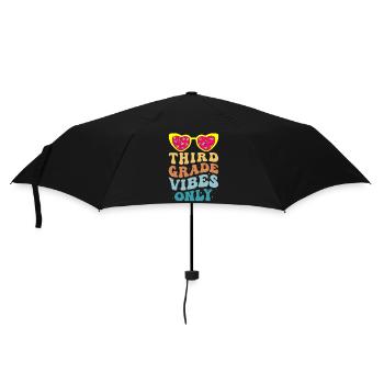 Groovy Back to School with Third Grade Vibes Only - Umbrella (small) - black - Front
