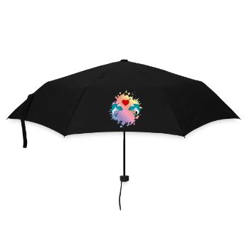 Hai Comic Paar Liebe - Regenschirm (klein) - Schwarz - Vorne