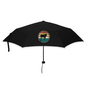 Kuh Retro Muh Landwirt Milch Bauernhof Geschenk - Regenschirm (klein) - Schwarz - Vorne