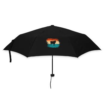 Kuh Retro Muh Landwirt Milch Bauernhof Geschenk - Regenschirm (klein) - Schwarz - Vorne
