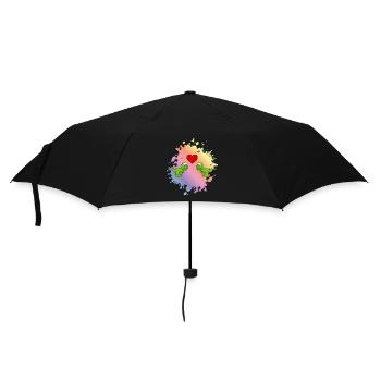 Dinosaur T-Rex Couple Love - Umbrella (small) - black - Front