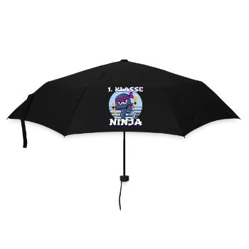Erste Klasse Ninja Einschulung Schulstart Schule - Regenschirm (klein) - Schwarz - Vorne