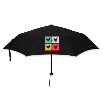 Chicken Chickens Rooster Farmer Retro Farm Gift - Umbrella (small) - black - Front
