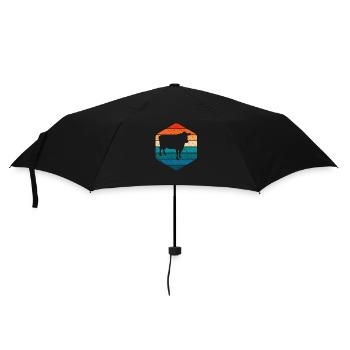 Kuh Retro Muh Landwirt Milch Bauernhof Geschenk - Regenschirm (klein) - Schwarz - Vorne