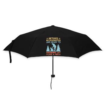 Amoureux des chats Grand-mère retraitée Retraité Propriétaire de chat Chat - Parapluie standard - noir - Devant