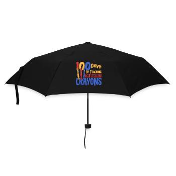 100 Tage Unterricht mit den hellsten Buntstiften - Regenschirm (klein) - Schwarz - Vorne