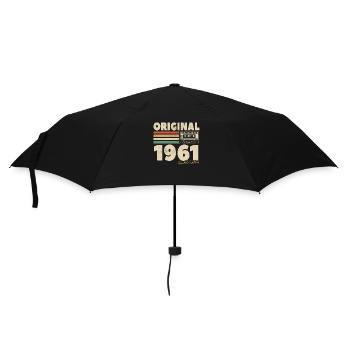 Vintage Geburtstagsgeschenk 1961 Authentisch - Regenschirm (klein) - Schwarz - Vorne