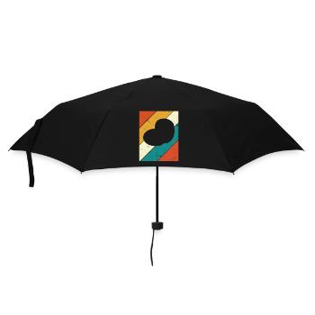 Kartoffel Kartoffelbrei Retro Geschenk - Regenschirm (klein) - Schwarz - Vorne