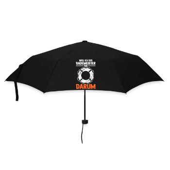 Rettungsschwimmer Bademeister - Regenschirm (klein) - Schwarz - Vorne