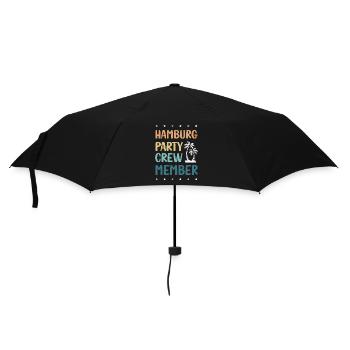 Hamburg Party Crew - Regenschirm (klein) - Schwarz - Vorne