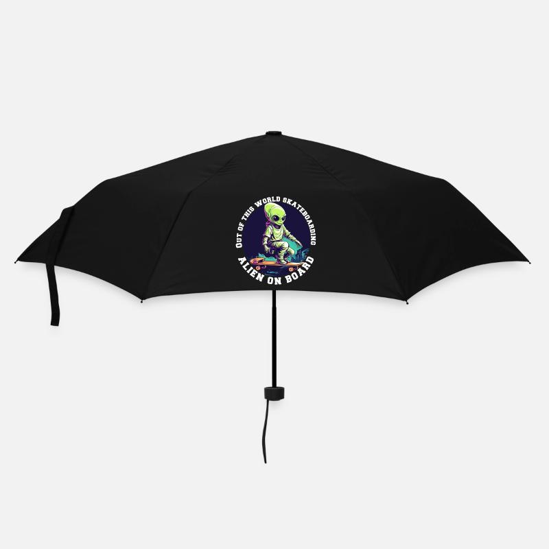 Alien on skateboard with lettering - Umbrella (small) - black