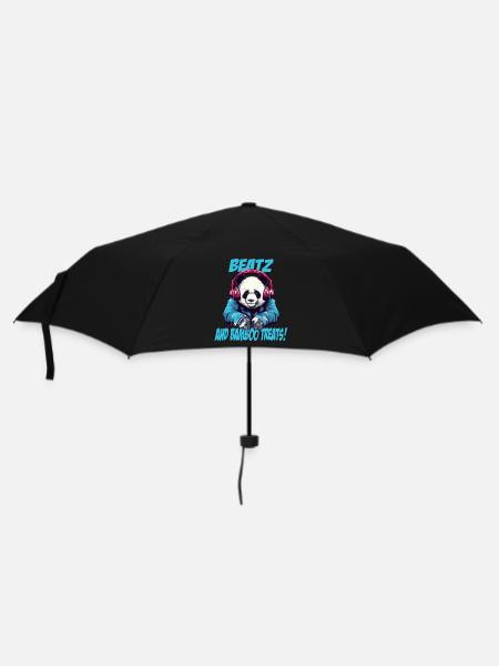 Panda DJ - Regenschirm (klein) - Schwarz