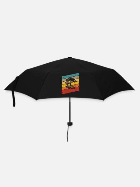 Pilz Pilze Steinpilz Fliegenpilz Retro Geschenk - Regenschirm (klein) - Schwarz