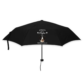 Endlich stolzer Papa - Border Collie - Regenschirm (klein) - Schwarz - Vorne