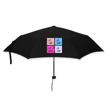 Cherry Retro Fruit Fruit Cherries - Umbrella (small) - black - Front