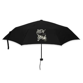 Motivierende New York Skyline Schriftart - Regenschirm (klein) - Schwarz - Vorne