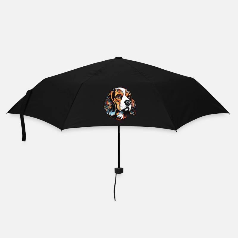 Beagle Hund Portrait - Regenschirm (klein) - Schwarz