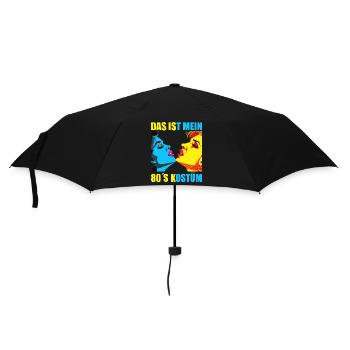 80er Motto Party Das ist mein 80er Jahre Kostüm - Regenschirm (klein) - Schwarz - Vorne