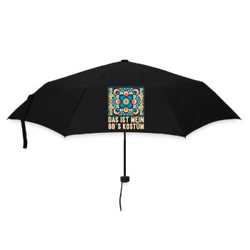 80er Motto Party Das ist mein 80er Jahre Kostüm - Regenschirm (klein) - Schwarz - Vorne