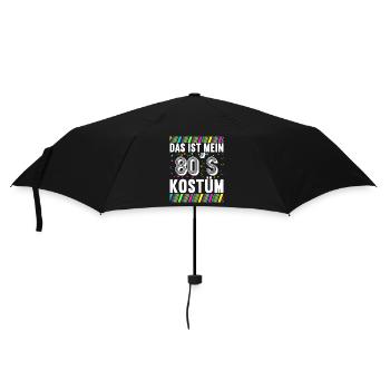 80er Motto Party Das ist mein 80er Jahre Kostüm - Regenschirm (klein) - Schwarz - Vorne