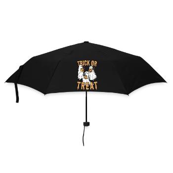 Trick or Treat Halloween design avec des fantômes - Parapluie standard - noir - Devant