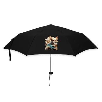 Chihuahua | Trucker LKW-Fahrer Vater Männer Auto - Regenschirm (klein) - Schwarz - Vorne