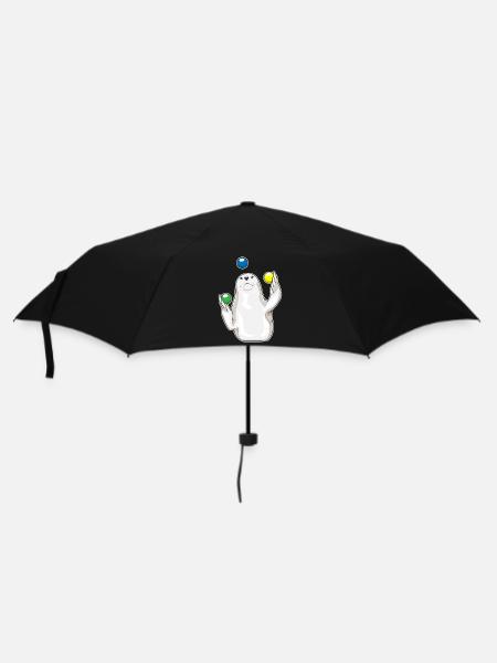 Seehund Jongleur Jonglieren - Regenschirm (klein) - Schwarz