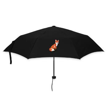 Zeichnung eines Rotfuchs - Regenschirm (klein) - Schwarz - Vorne
