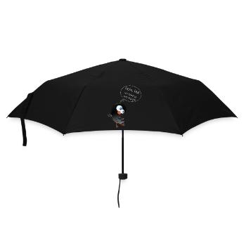 Lustiger Vogel la,laa ich scheiß auf Euch Spruch - Regenschirm (klein) - Schwarz - Vorne