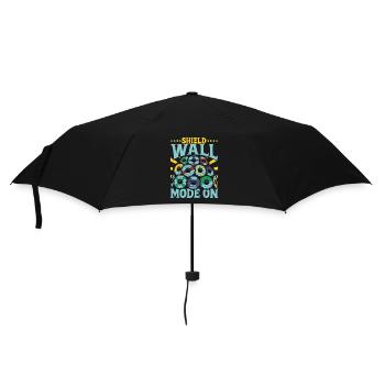 Shield Wall Mode On - Wikinger Schildwall - Regenschirm (klein) - Schwarz - Vorne