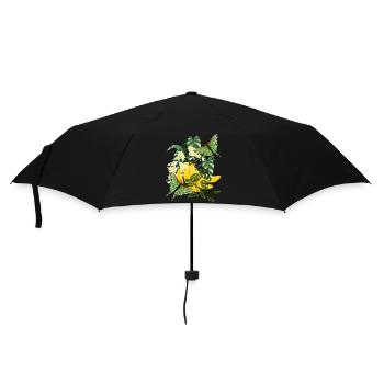 Banane mit Schmetterlingen - Regenschirm (klein) - Schwarz - Vorne