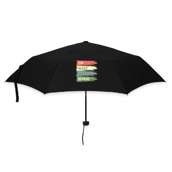 Eat Sleep Badminton Repeat - Regenschirm (klein) - Schwarz - Vorne