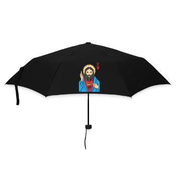 Jesus Christ Is King Of Heart Religious Christian - Regenschirm (klein) - Schwarz - Vorne