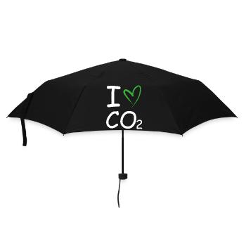 Ich liebe co2 | Klimawandel, Naturschutz - Regenschirm (klein) - Schwarz - Vorne