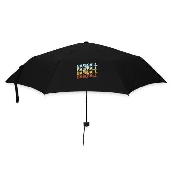 Baseball Retro - Regenschirm (klein) - Schwarz - Vorne