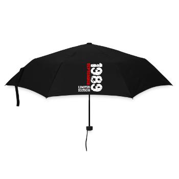 1989 September Limited Edition 34. Geburtstag Deko - Regenschirm (klein) - Schwarz - Vorne