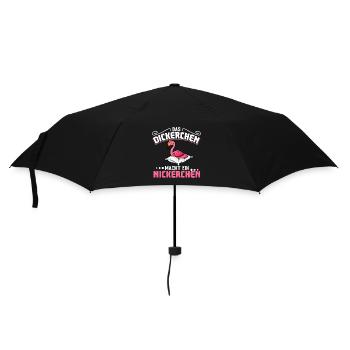 Flamingo - Das Dickerchen macht ein Nickerchen - Regenschirm (klein) - Schwarz - Vorne