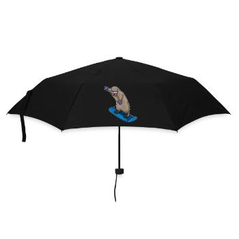 Otter Snowboarder Snowboard - Parapluie standard - noir - Devant