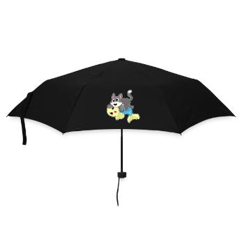 Katze Fisch - Regenschirm (klein) - Schwarz - Vorne