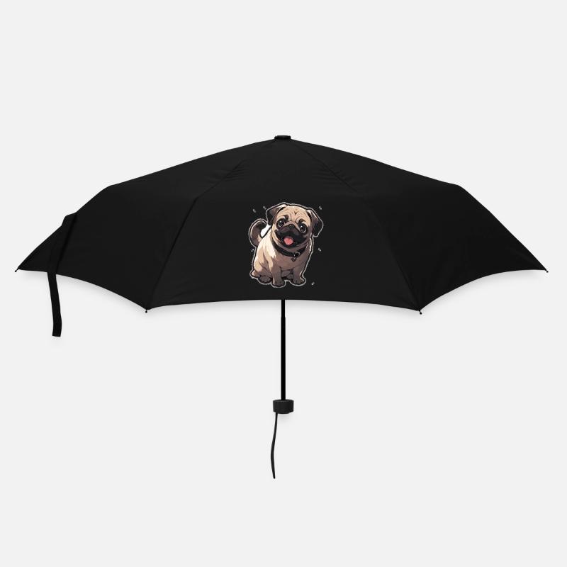 Mops Mops Hund Mops Sonnenbrille Mops Geschenk - Regenschirm (klein) - Schwarz