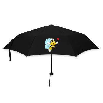 Biene Krankenschwester Herz - Regenschirm (klein) - Schwarz - Vorne