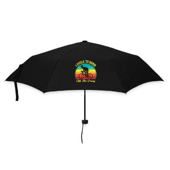 Fahrrad Sonne und Radfahrer & "Burn Off The Crazy" - Regenschirm (klein) - Schwarz - Vorne