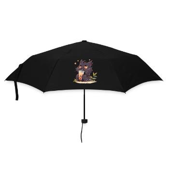 Boba and Cats Katze die Bubble Tee trinkt Anime - Regenschirm (klein) - Schwarz - Vorne