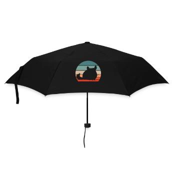Chinchilla Retro - Regenschirm (klein) - Schwarz - Vorne