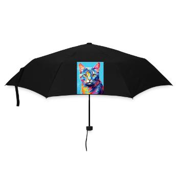 Tenue de chat chat à poil court pour les amoureux des chats - Parapluie standard - noir - Devant