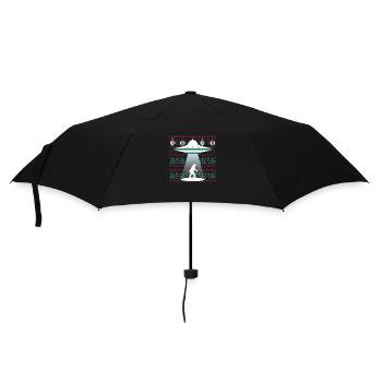 Weihnachtsmann Ufo Alien Bigfoot Hässliche - Regenschirm (klein) - Schwarz - Vorne